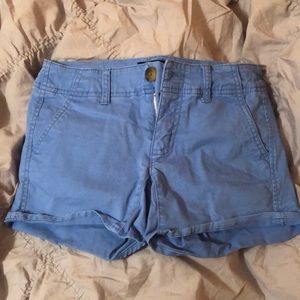 American Eagle Shortie Light Blue Stretch Shorts